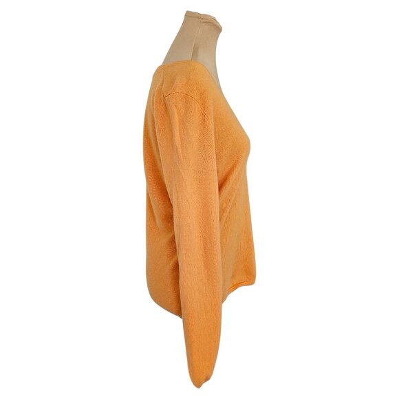 Lord & Taylor Orange Super Soft 100% Cashmere Sweater Sz L - Picture 2 of 6